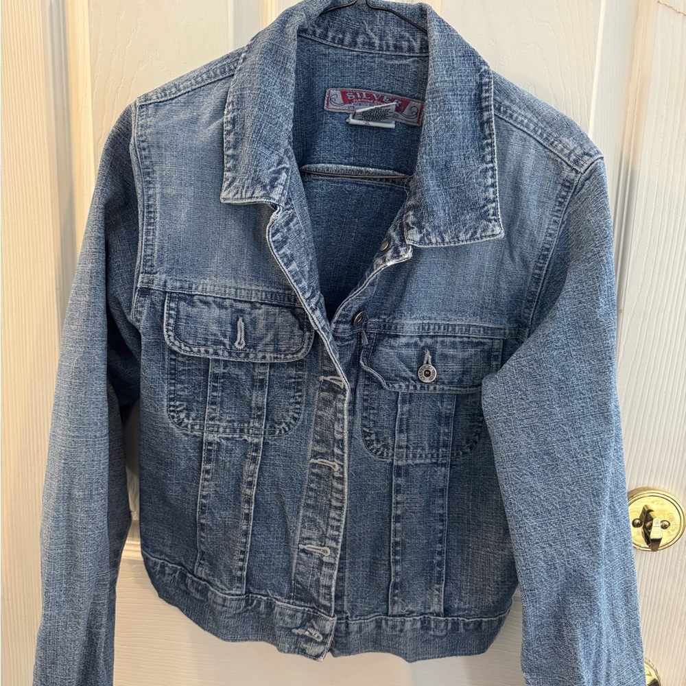 Ladies Silver large denim jacket in great condition
